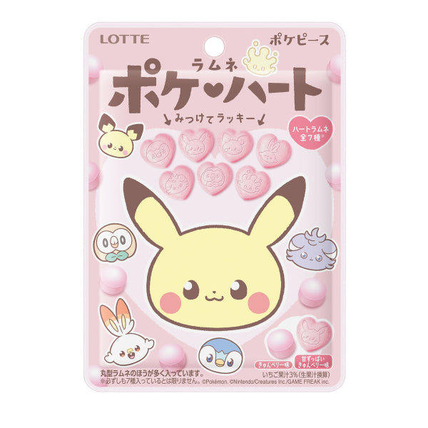 Pokemon hjärtformad godis (jordgubb & citron) 40g, LOTTE