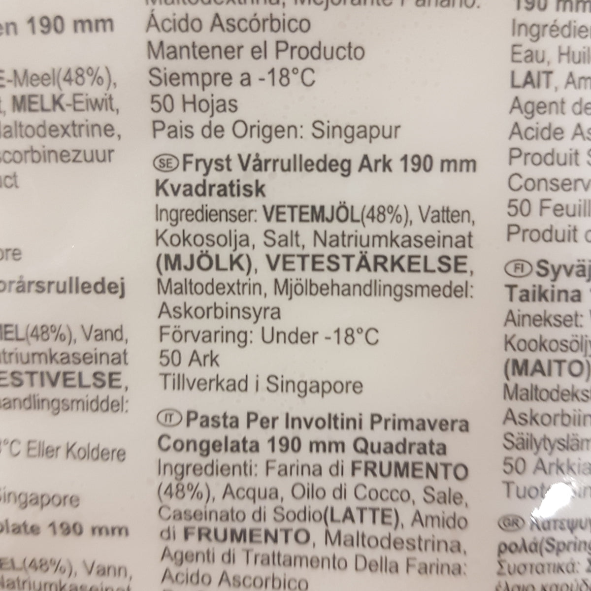 Vårrulledeg 50-p Fryst 550g, Spring Home 19x19cm