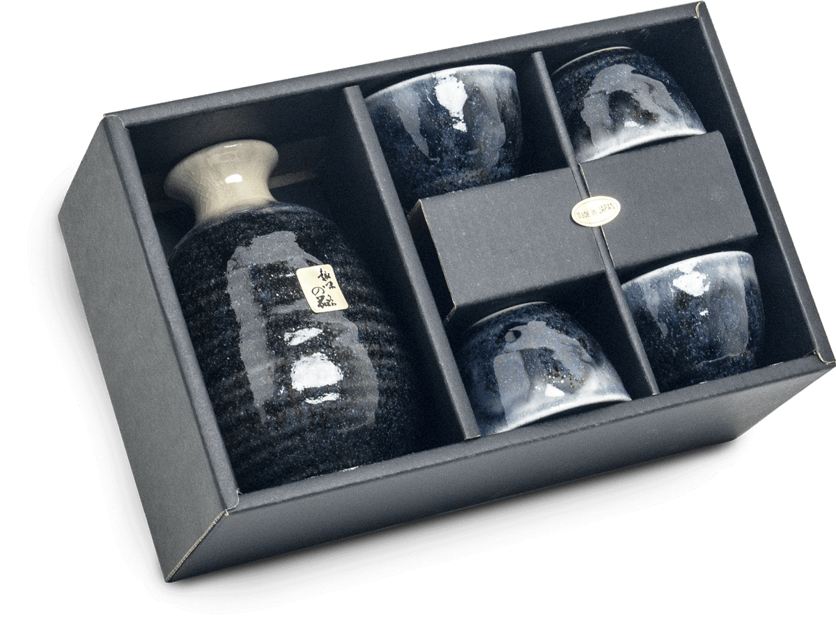 Japansk sake set Retro Blå