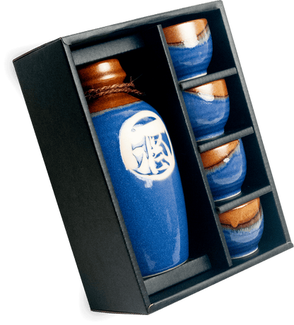 Japansk sake set Retro Blå