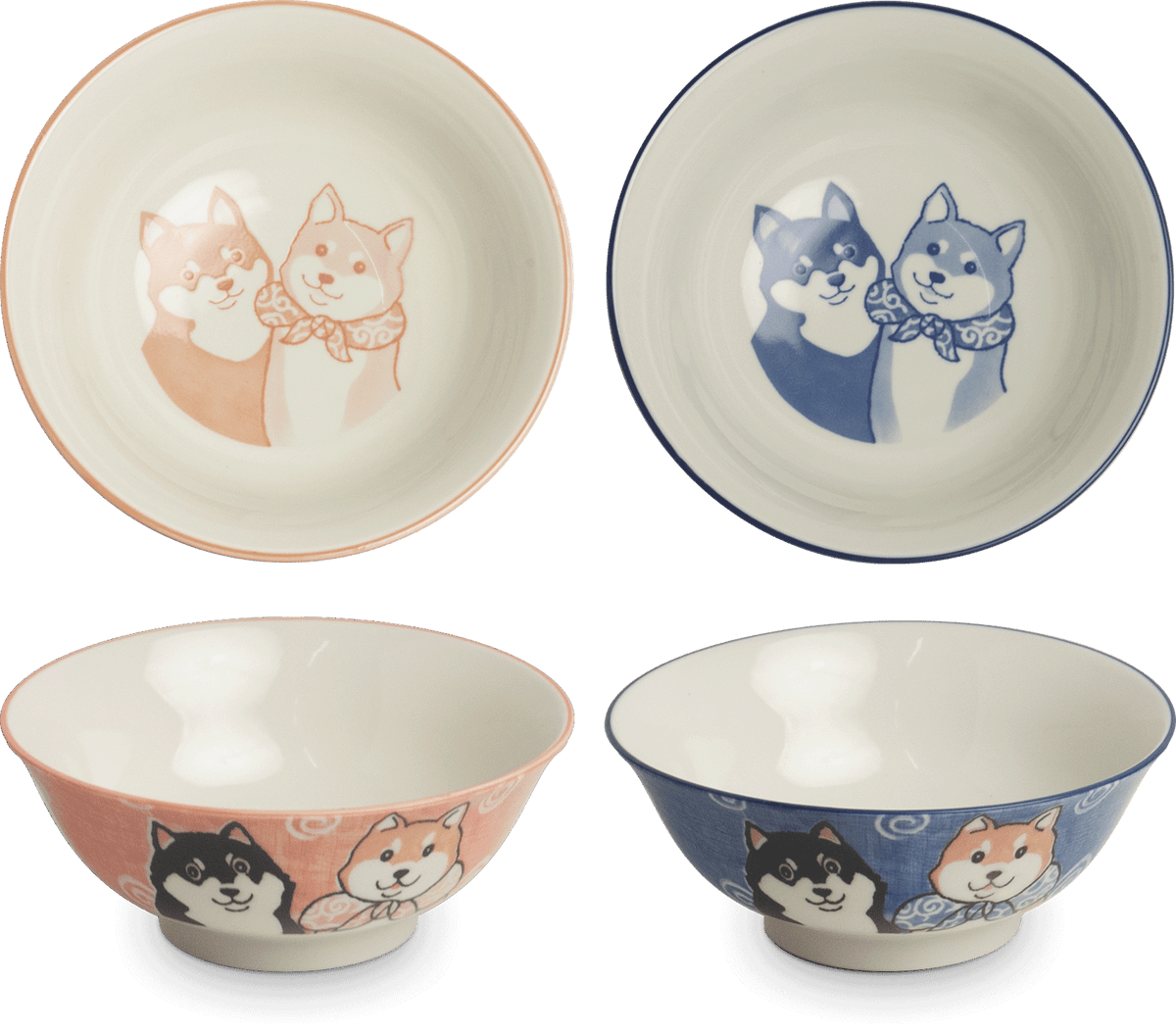 Mellanstor skål med Shiba-motiv. Storlek: Ø19 cm | H7,5 cm.