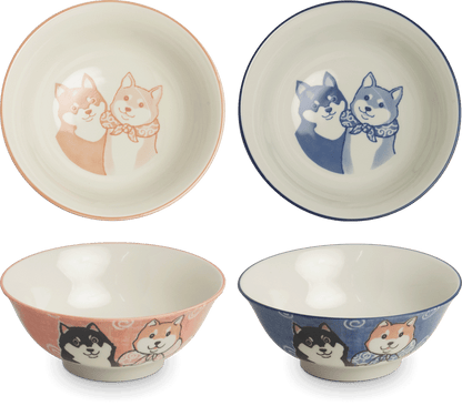 Mellanstor skål med Shiba-motiv. Storlek: Ø19 cm | H7,5 cm.