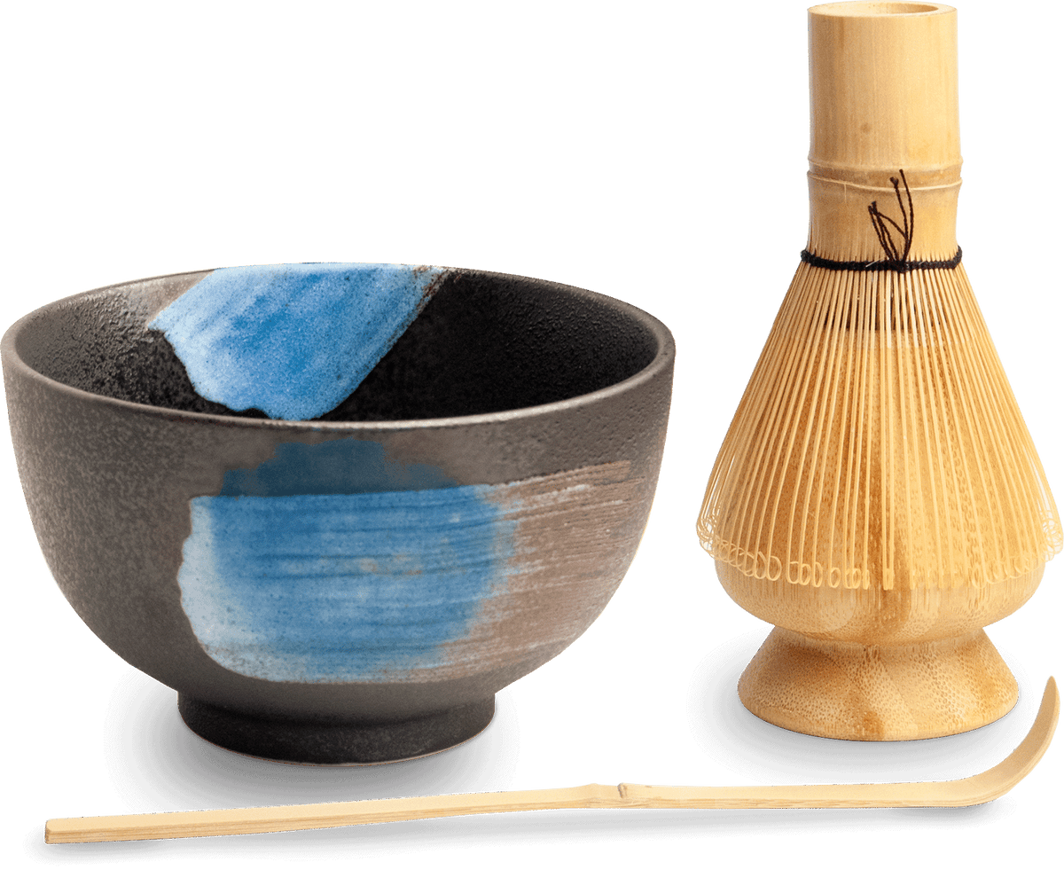 Matchaset med Kurosuishou-design. Storlek: Ø13 cm | H7 cm.