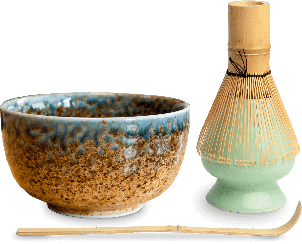 Matchaset med Ki-design. Storlek: Ø13 cm | H7 cm.