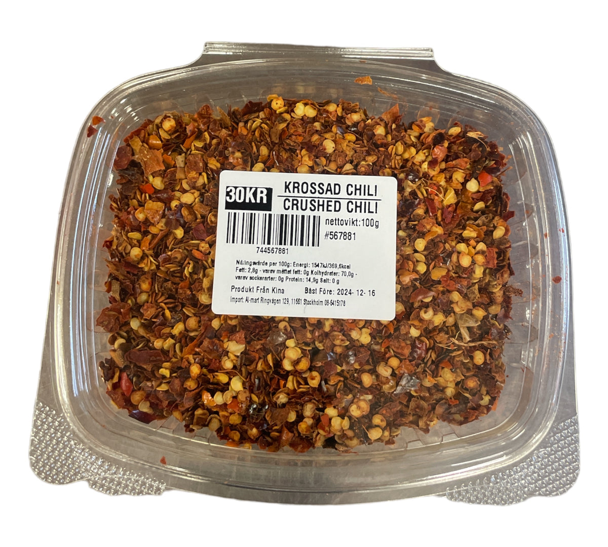 Rostad Chili Flingor (Stark) 100g