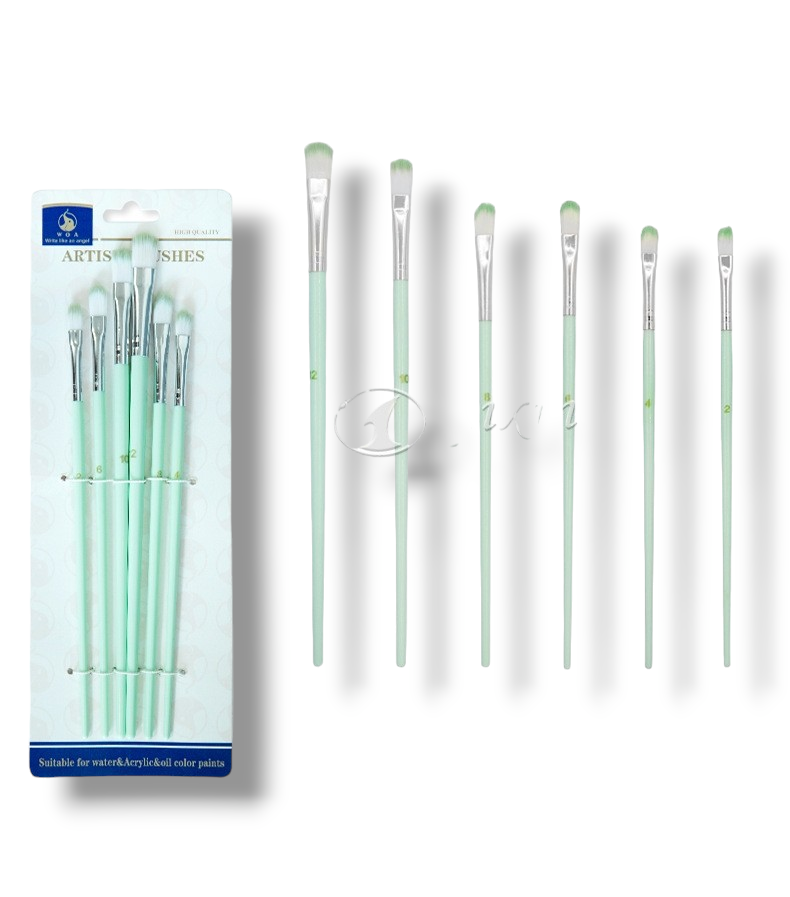 Ljusturkos Set av pensel 6pack