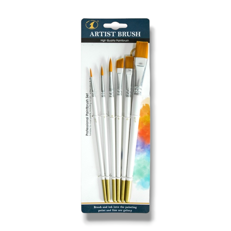 Vit Set av pensel 6pack