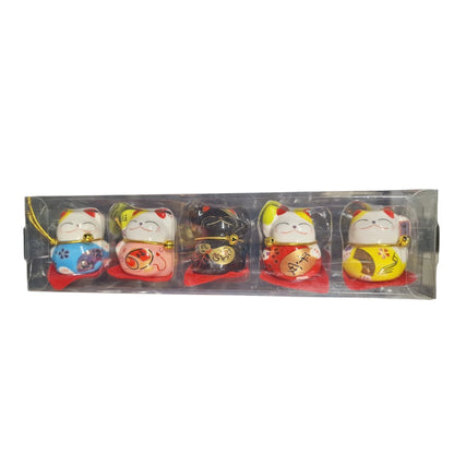 Lyckokatt Porslin 4x5,7cm (5-pack)