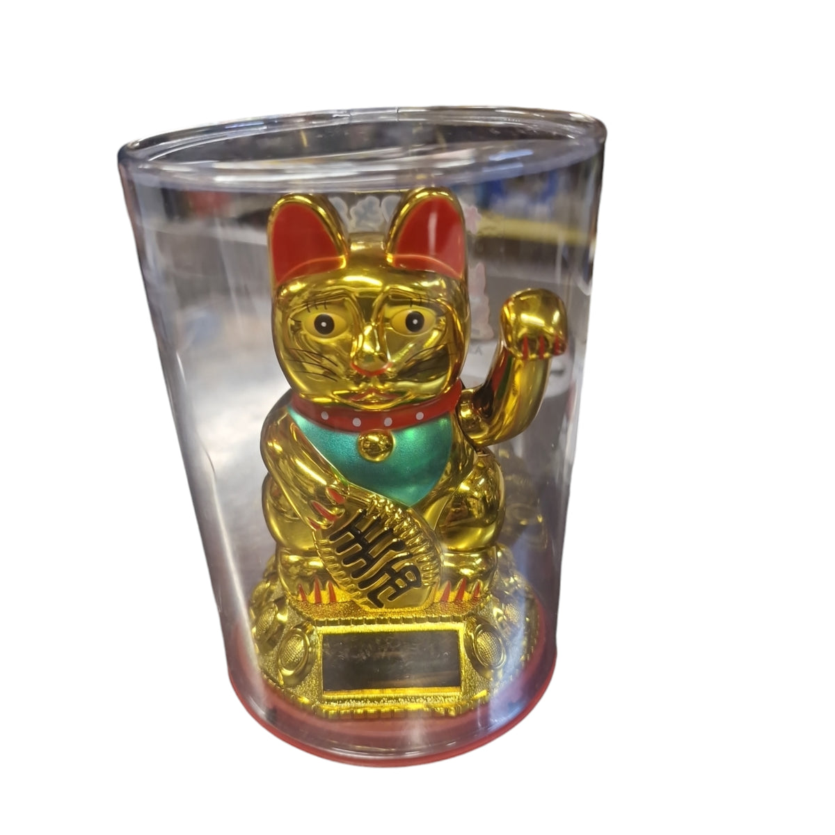 Lyckokatt Guld 10,5cm Solcellsbatterier