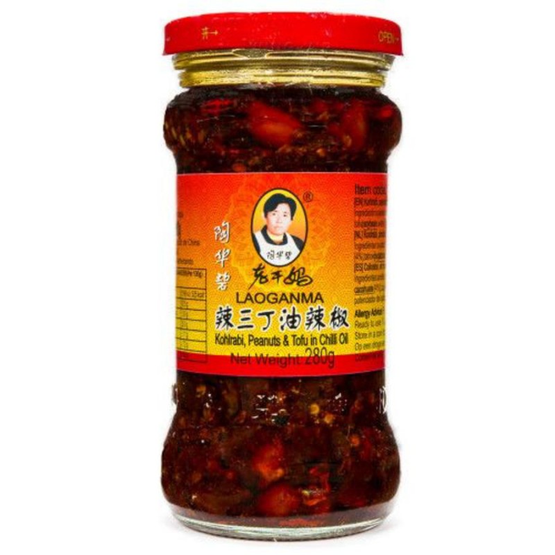 Lao gan ma chilioljasås med Kålrabi 280g