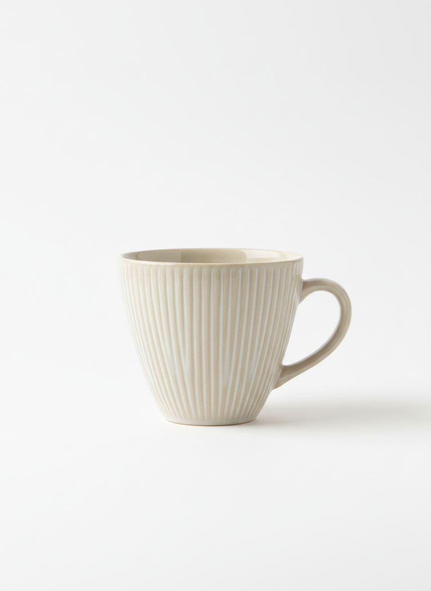 Kaffekopp vit med Glasyr Ø10,5xH9