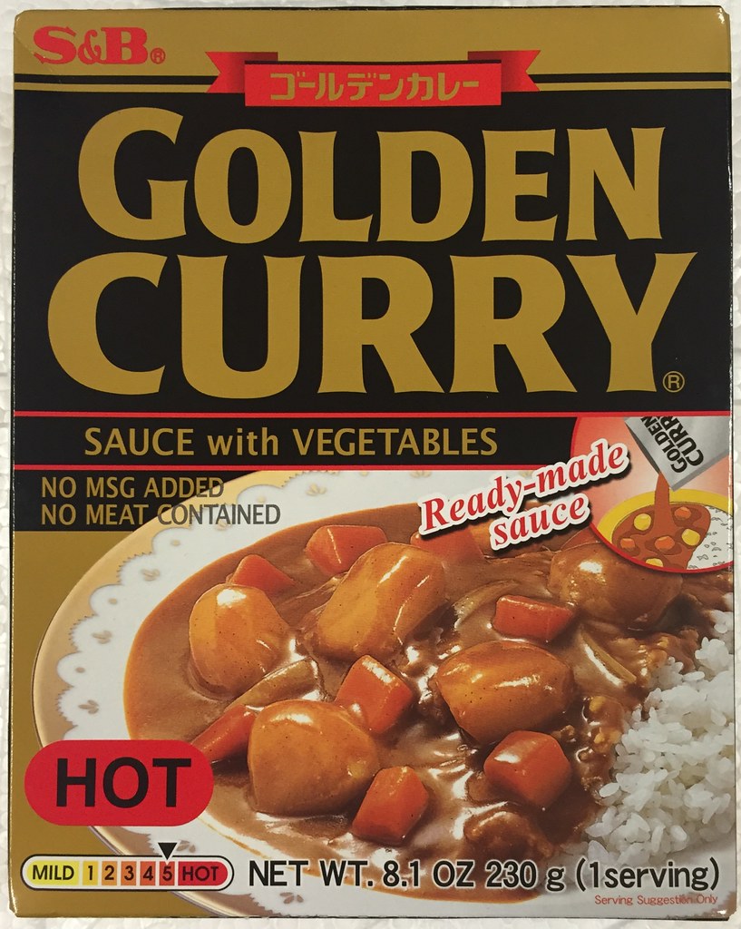 Japansk Golden Curry med Grönsaker (Het) 230g, S&B