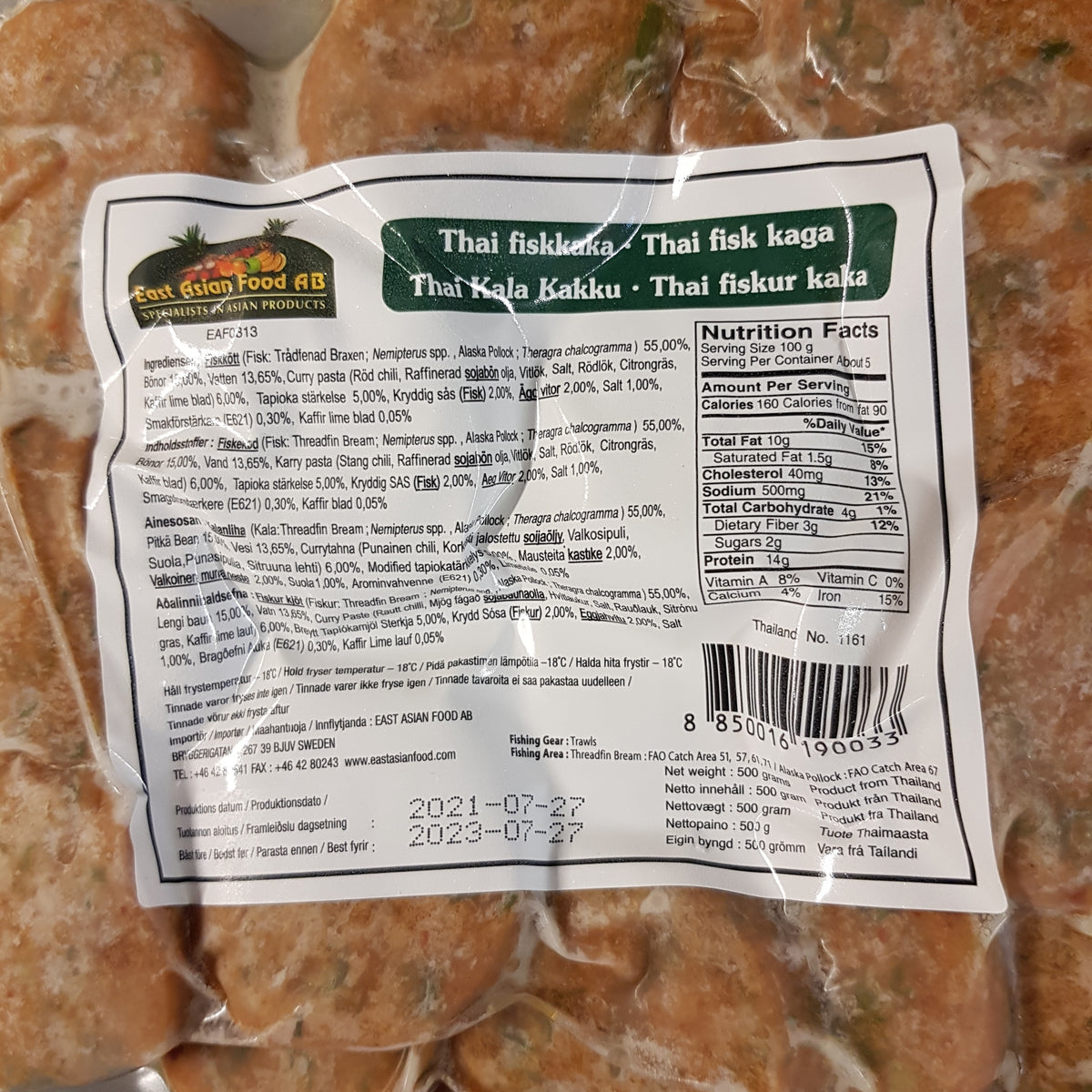 Frysta Thai Fiskkakor 500g, EAF