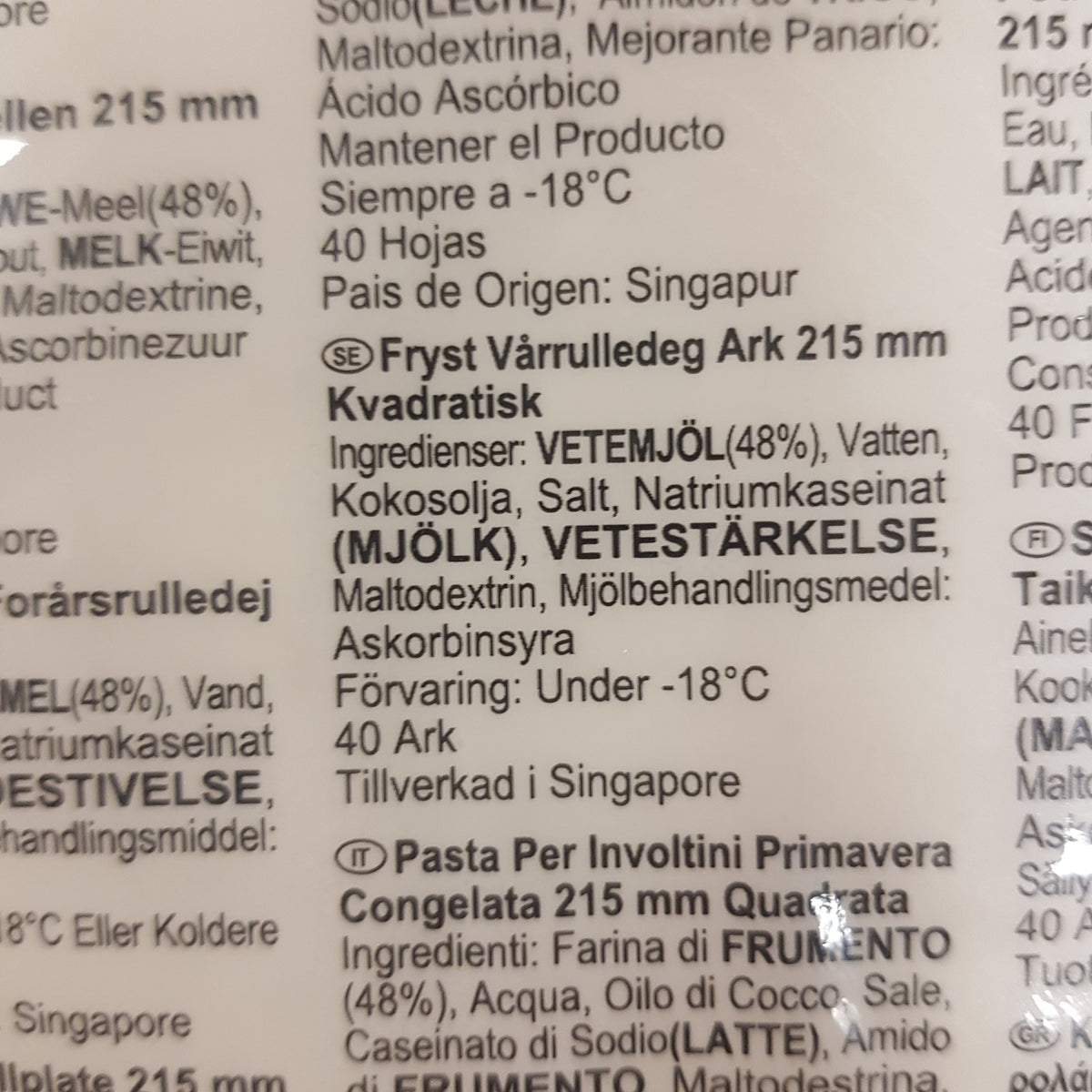 Vårrulledeg 40-p Fryst 550g, Spring Home 21,5x21,5cm