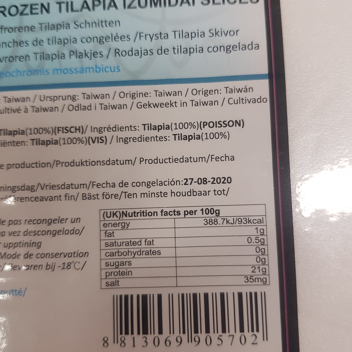 Fryst Tilapia till sushi 160g