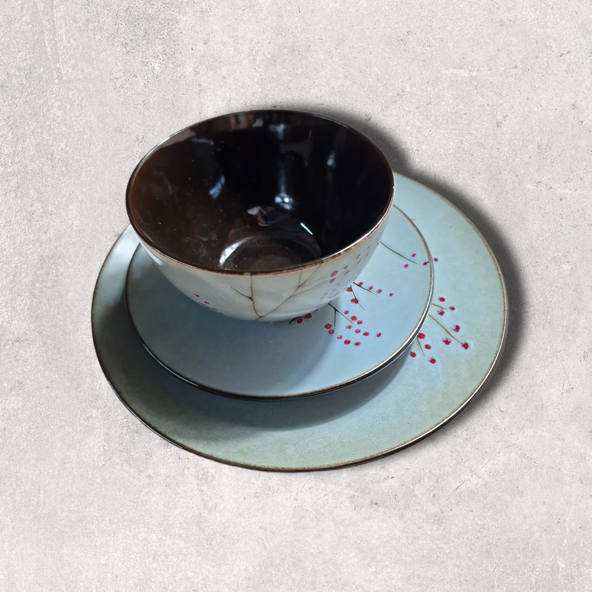Grå Kvist Mönstrad Tallrik