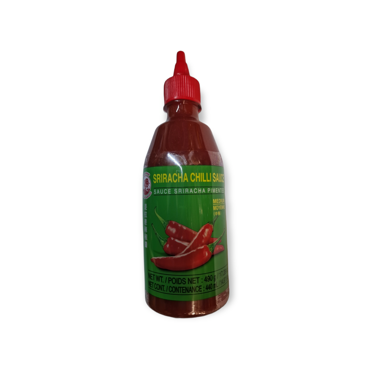 Sriracha Chillisås (medium) 490g,  Cock Brand