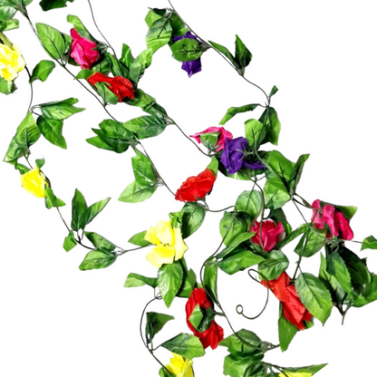 plastblomma girlang ros