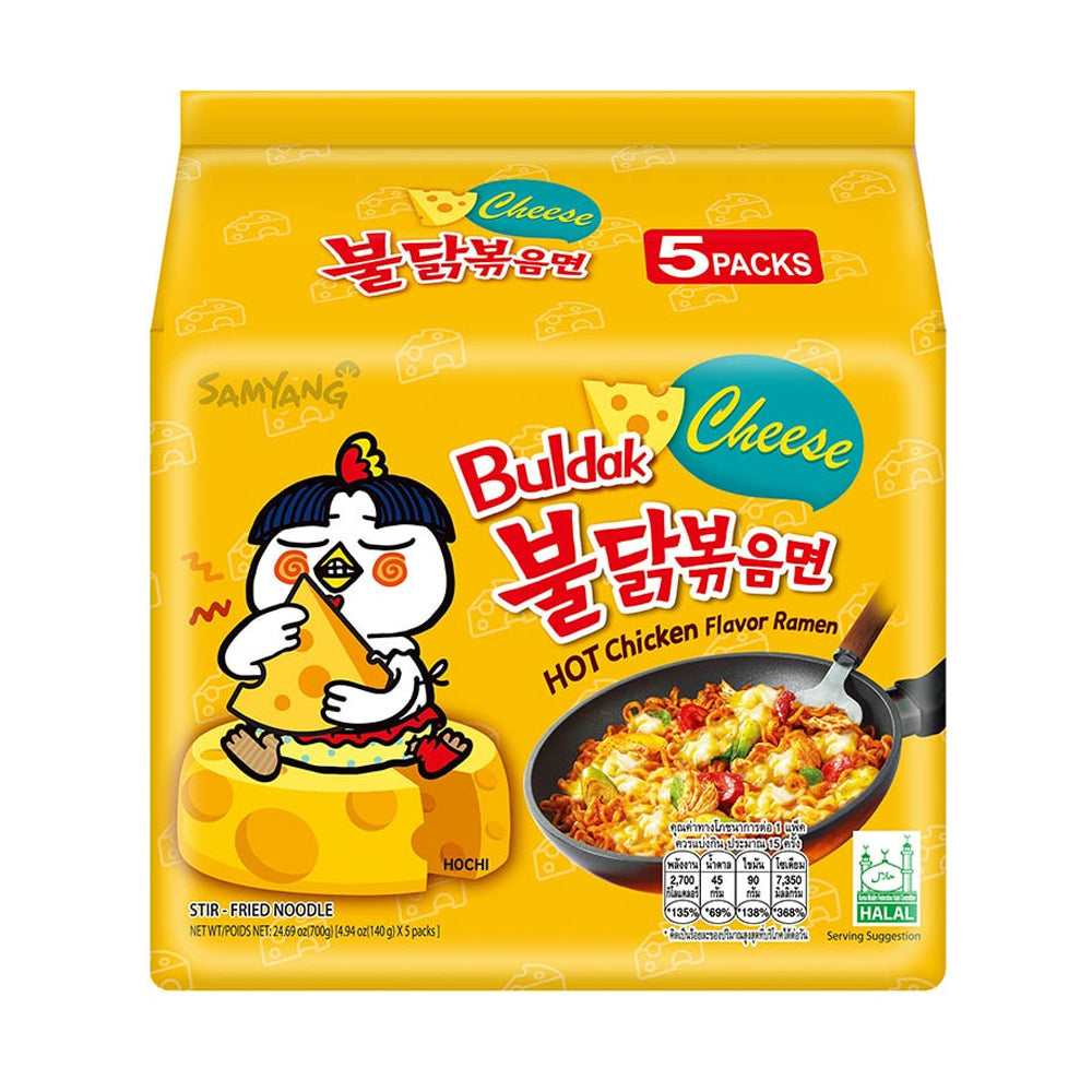 Hot Chicken Ramen Med ost Multipack (140g x 5), Samyang